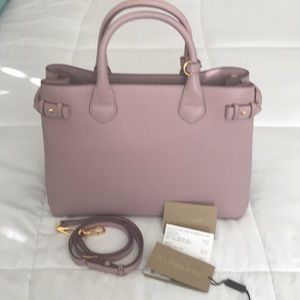 Burberry Check Derby Leather Medium Banner Tote